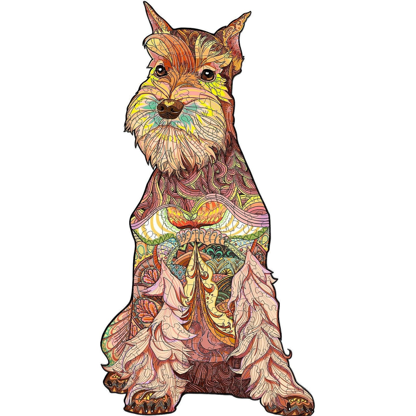 Verspieltes Holzpuzzle - Schnauzer