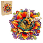 Whimsical Wooden Jigsaw Puzzle- Bee and the flower