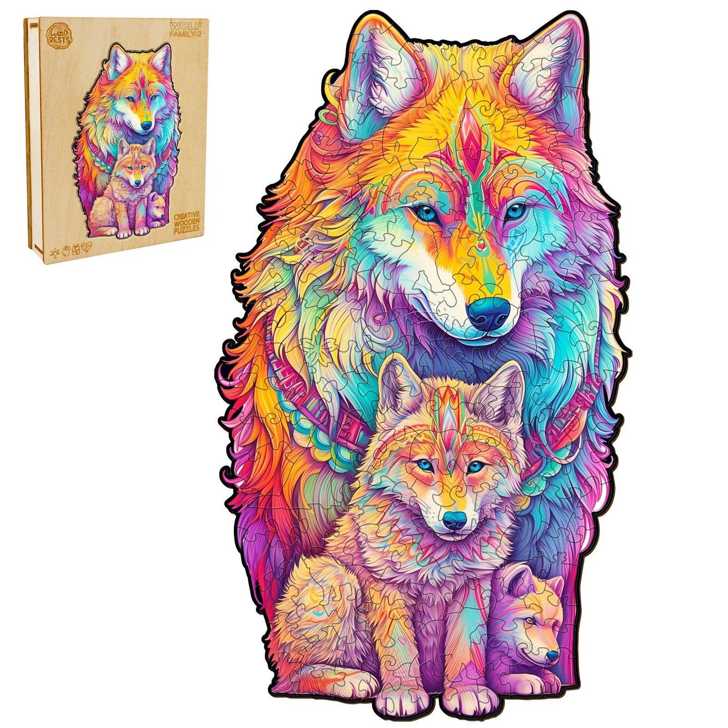 Skurriles Holzpuzzle – WOLFFAMILIE 2