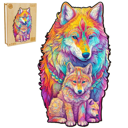 Skurriles Holzpuzzle – WOLFFAMILIE 2