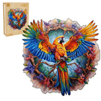 Whimsical Wooden Jigsaw Puzzle-Lively Parrot