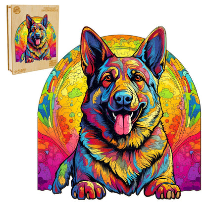 Whimsical Wooden Jigsaw Puzzle-German Shepherd 3