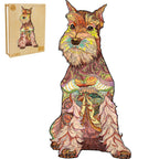Whimsical Wooden Jigsaw Puzzle- Schnauzer