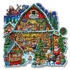 Whimsical Wooden Jigsaw Puzzle-  Christmas Grocery Store