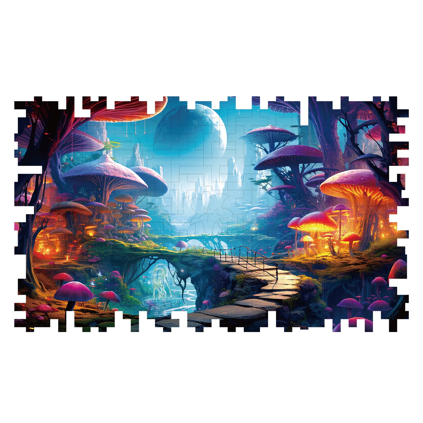 Whimsical Wooden Jigsaw Puzzle-  Fantasy World Main image