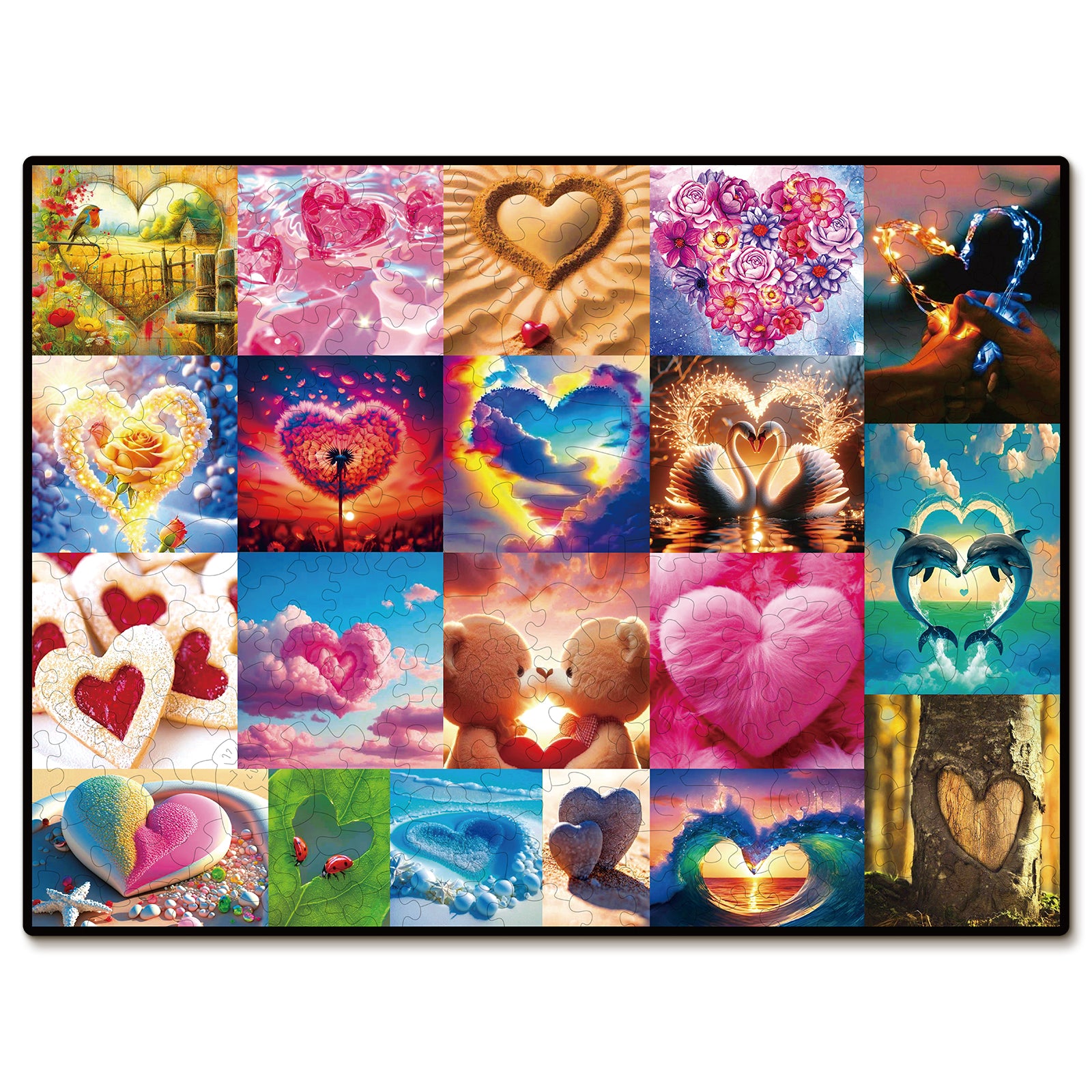 Whimsical Wooden Jigsaw Puzzle- Love is Everywhere Main image