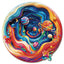 Whimsical Wooden Jigsaw Puzzle-  Colorful Universe