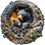 Whimsical Wooden Jigsaw Puzzle-  Hugging Bear and Cub