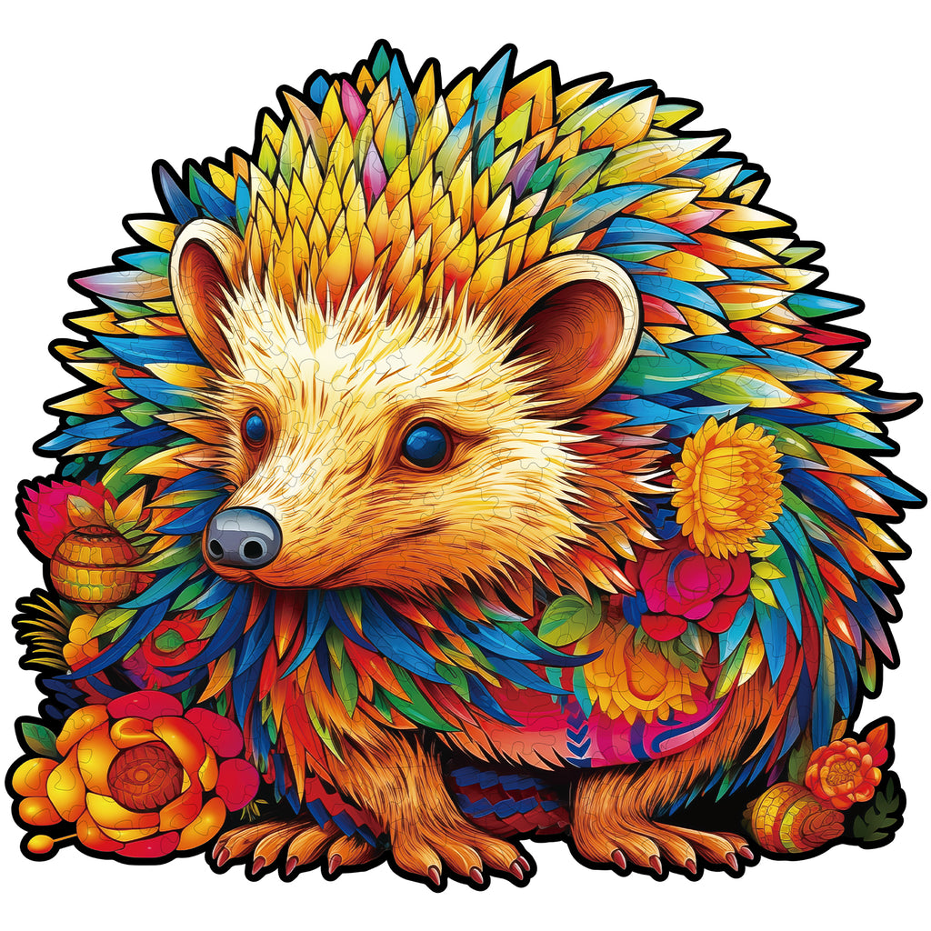 Whimsical Wooden Jigsaw Puzzle- Smart Hedgehog