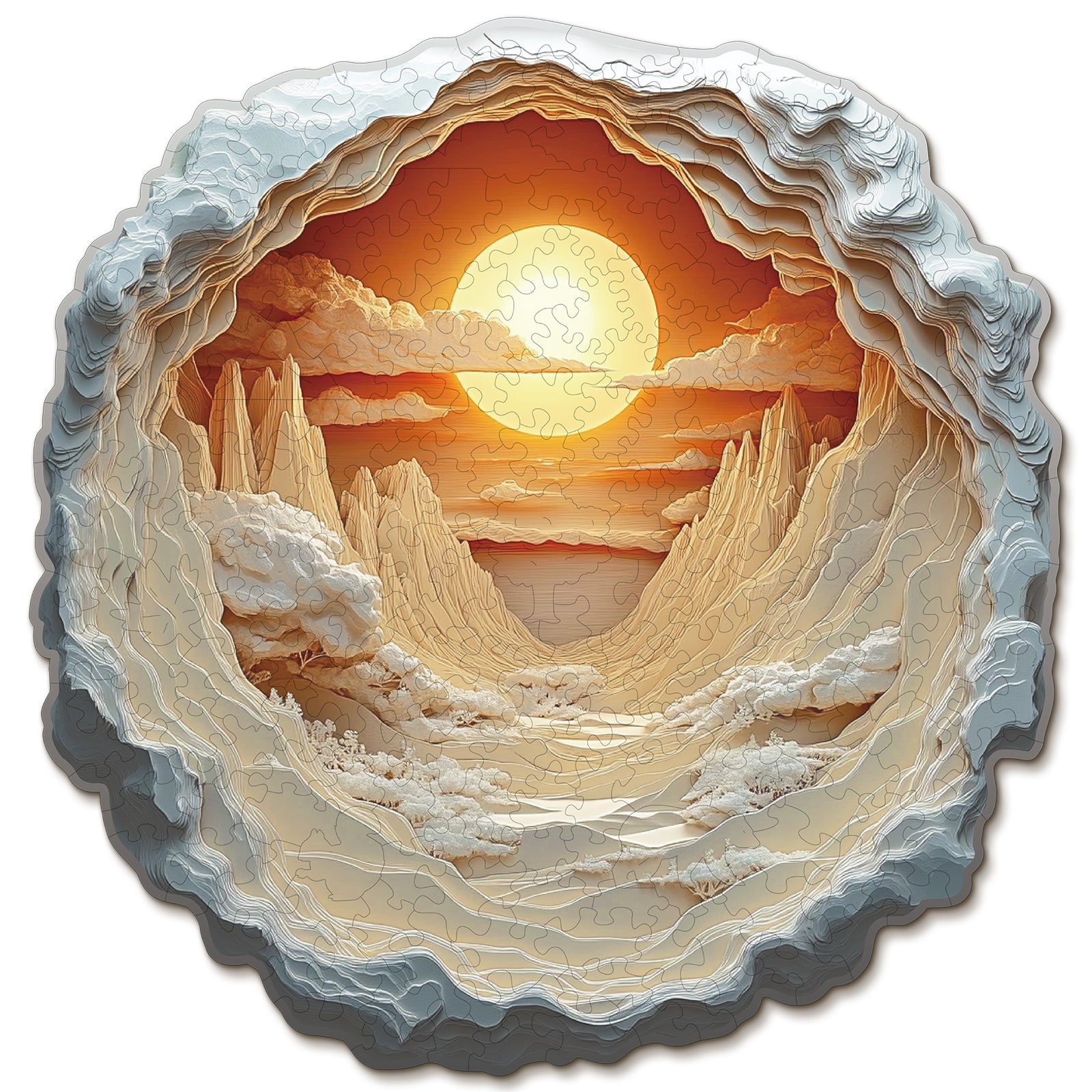 Whimsical Wooden Jigsaw Puzzle- Forest Sunset