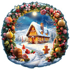 Whimsical Wooden Jigsaw Puzzle- Christmas House