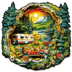 Whimsical Wooden Jigsaw Puzzle- Comfortable Campsite