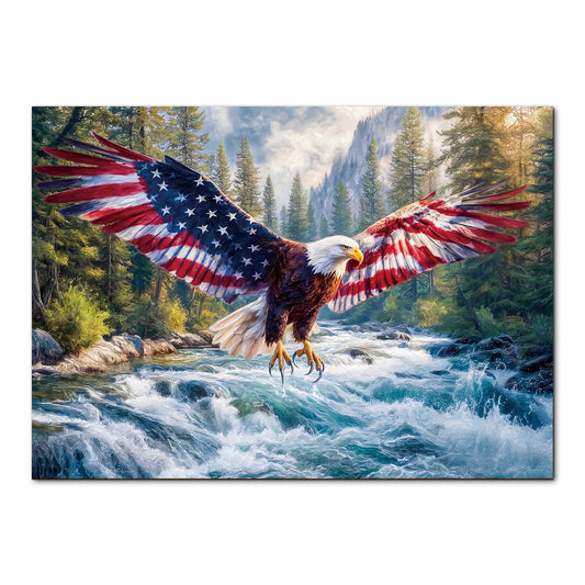 Flag Bald Eagle 2 - 1000-Piece Cardboard Jigsaw Puzzle