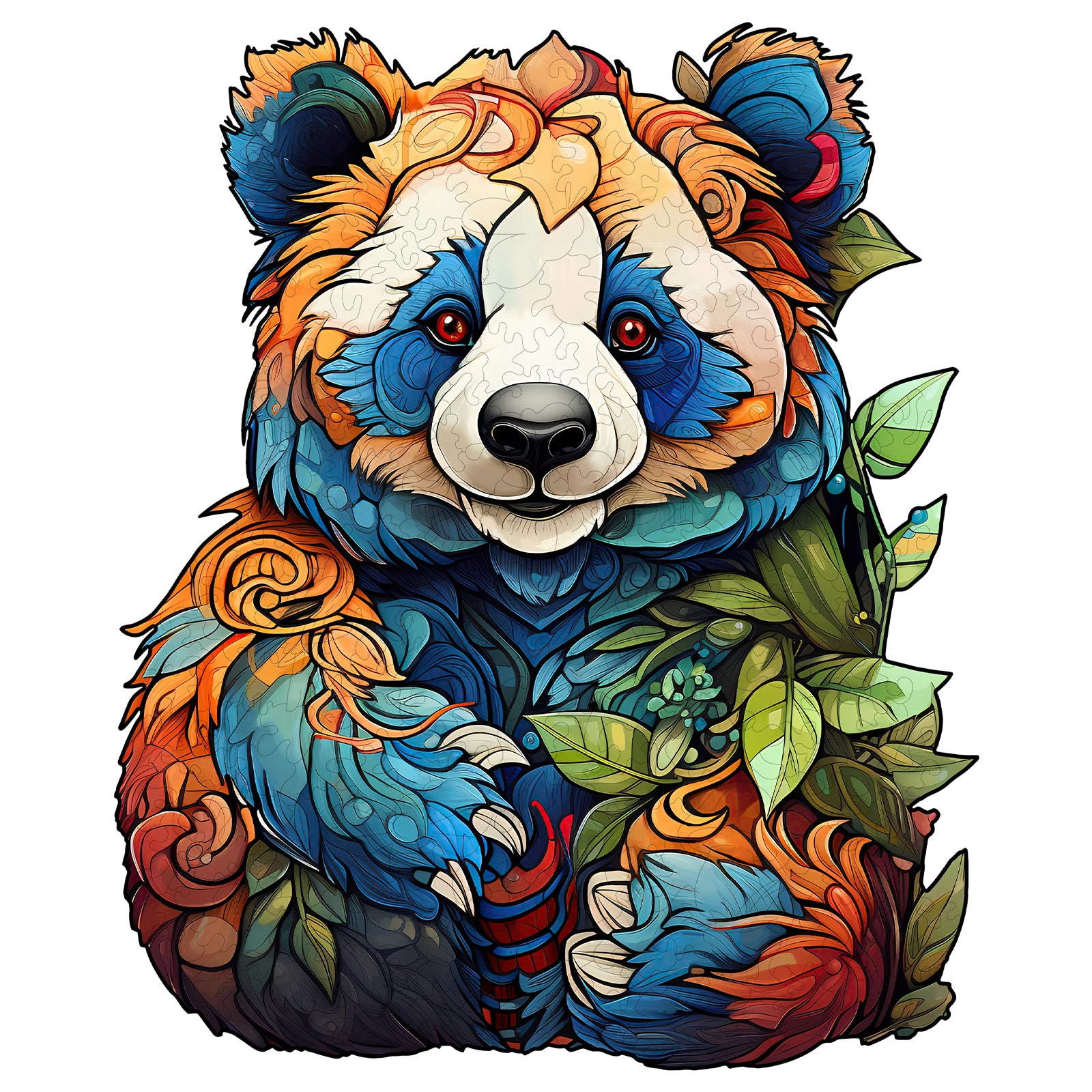 Whimsical Wooden Jigsaw Puzzle- Cute panda Main image