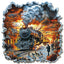 Whimsical Wooden Jigsaw Puzzle-  Retro Steam Train