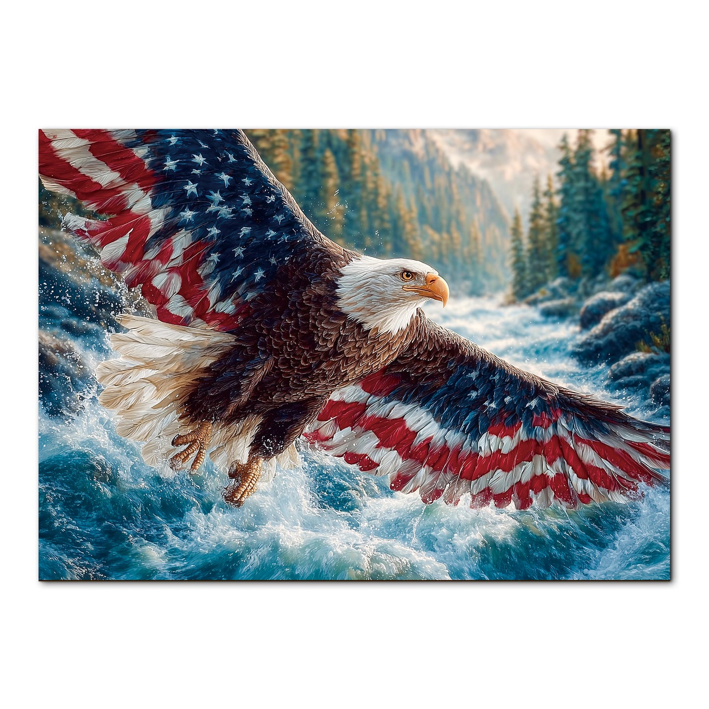 Flag Bald Eagle 1 - 1000-Piece Cardboard Jigsaw Puzzle