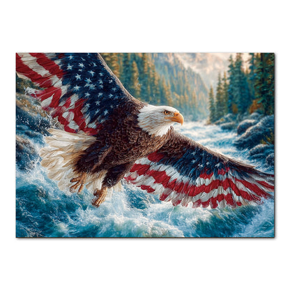 Flag Bald Eagle 1 - 1000-Piece Cardboard Jigsaw Puzzle
