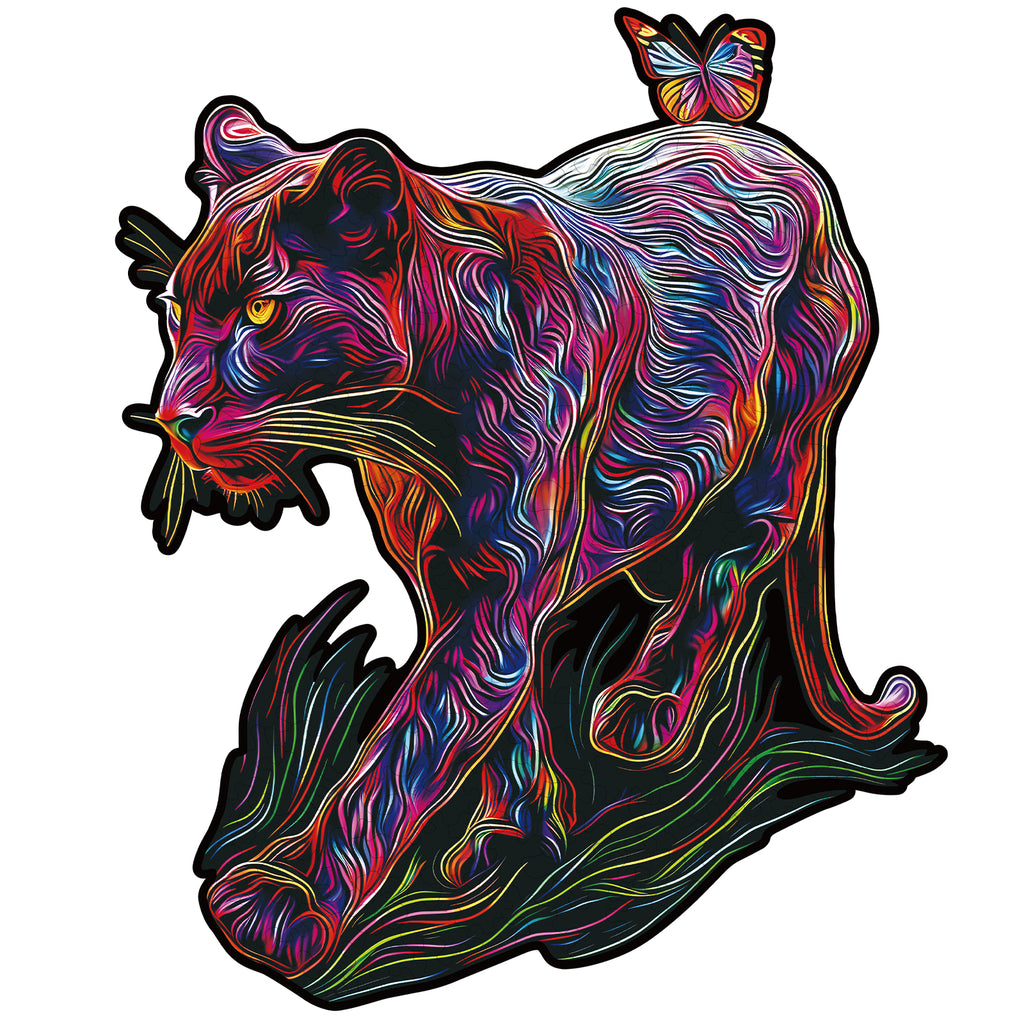 Whimsical Wooden Jigsaw Puzzle- The Dazzing Panther