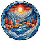 Whimsical Wooden Jigsaw Puzzle-  Mountains and Rivers