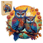 Whimsical Wooden Jigsaw Puzzle- Owl Family
