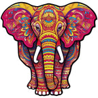 Whimsical Wooden Jigsaw Puzzle- Mandala Elephant