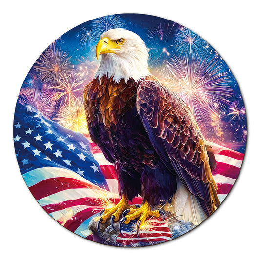 Bald Eagle Flag 1000-Piece Cardboard Jigsaw Puzzle