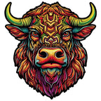 Whimsical Wooden Jigsaw Puzzle- Angry Bull