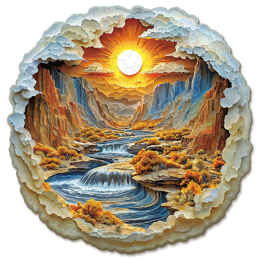 Puzzle en bois fantaisiste - Rivières et Montagnes