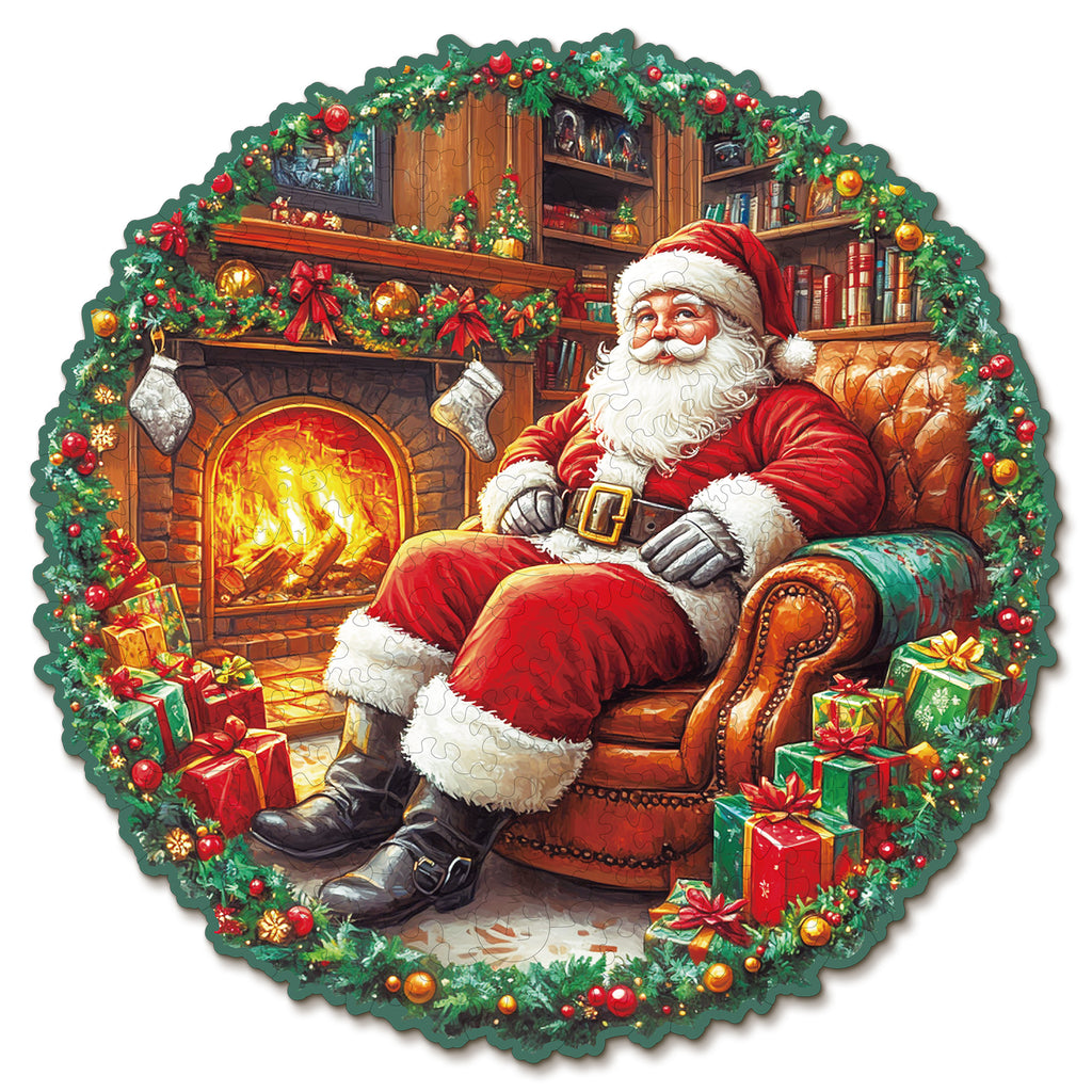 Whimsical Wooden Jigsaw Puzzle- Santa Claus