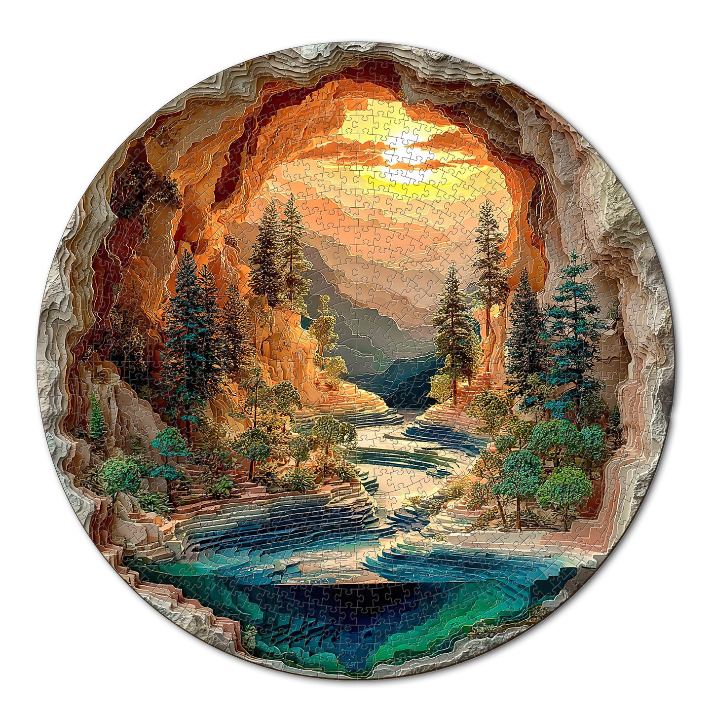Sunlit Hidden Valley 1000-Piece Cardboard Jigsaw Puzzle