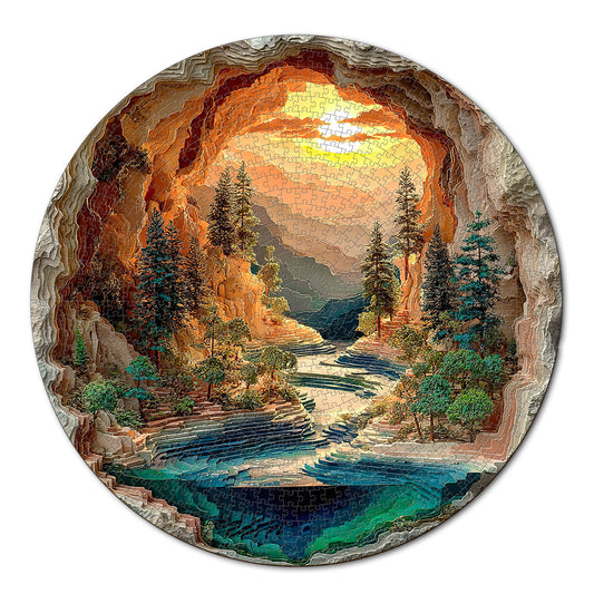 Sunlit Hidden Valley 1000-Piece Cardboard Jigsaw Puzzle