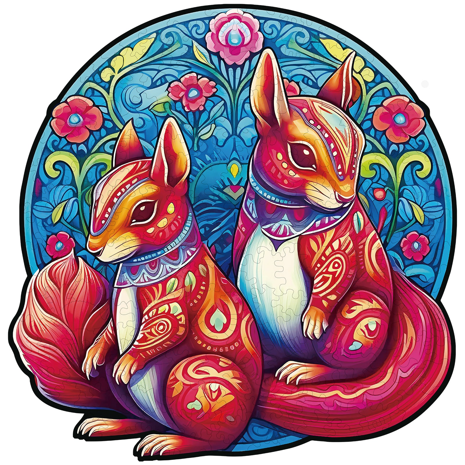 Whimsical Wooden Jigsaw Puzzle- Squirrel Friends Image principale du produit