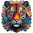 Whimsical Wooden Jigsaw Puzzle- Tough Tiger