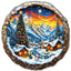 Puzzle en bois fantaisiste - Ville de Noël enneigée