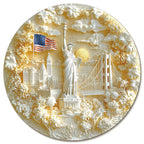 Whimsical Wooden Jigsaw Puzzle-Statue of Liberty and Flag