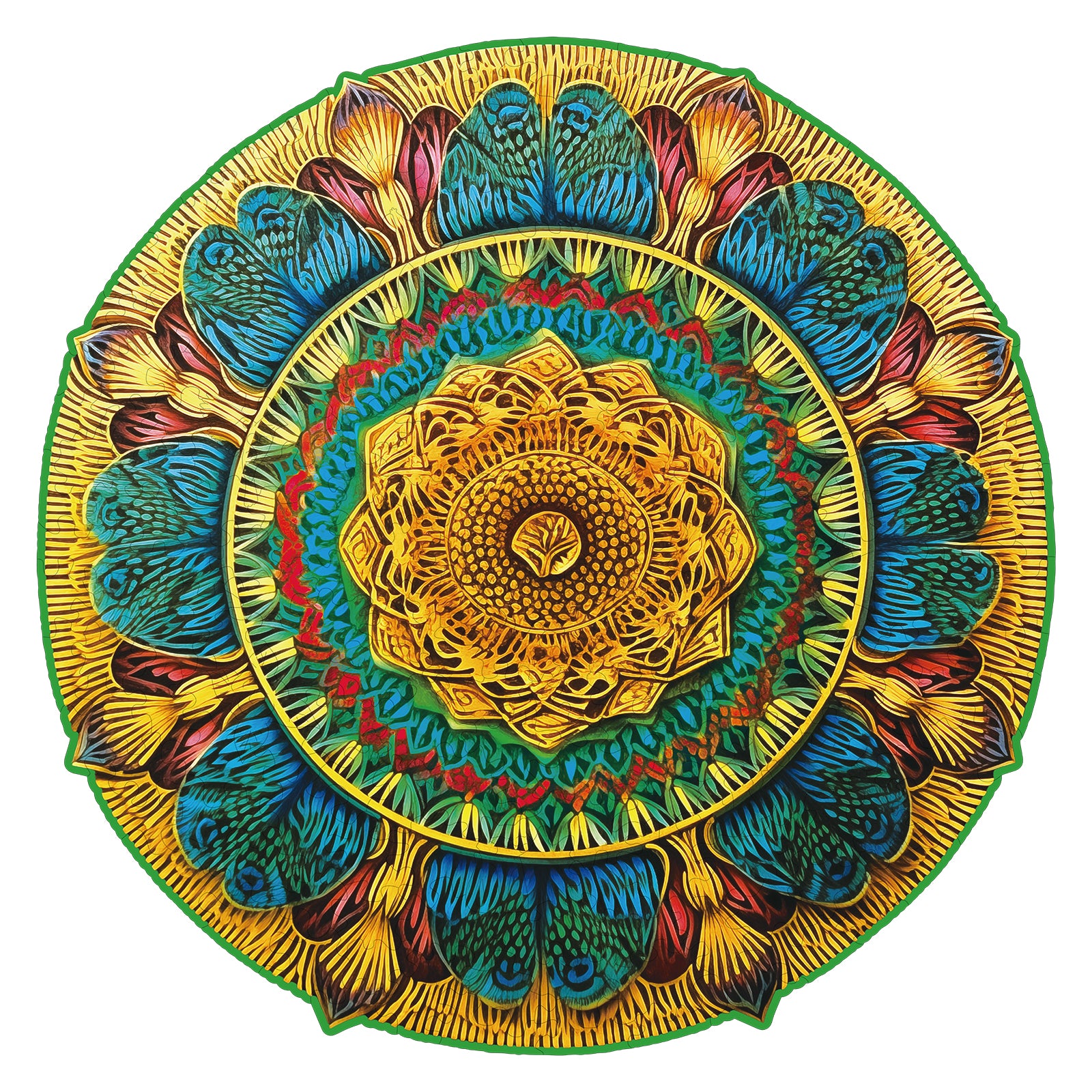 Whimsical Wooden Jigsaw Puzzle- Vintage Mandala Main image