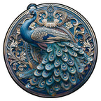 Whimsical Wooden Jigsaw Puzzle- Retro Beautiful Peacock