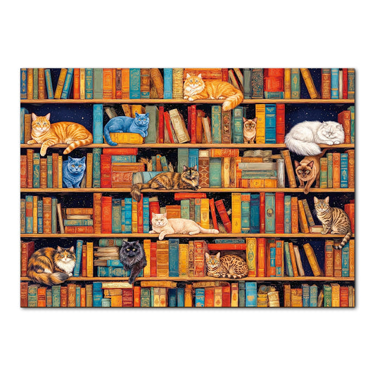 Cat on Shelf 1000-Piece Cardboard Jigsaw Puzzle