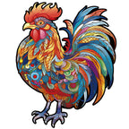 Whimsical Wooden Jigsaw Puzzle- Majestic Cock