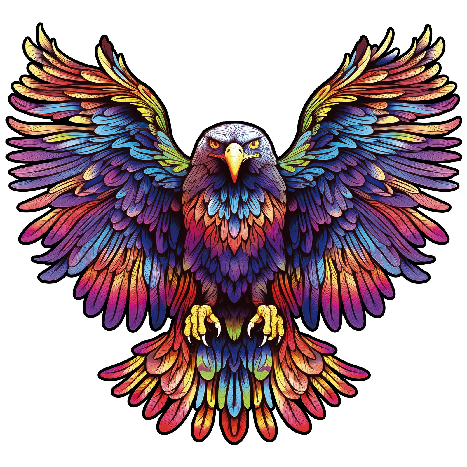 Whimsical Wooden Jigsaw Puzzle-Soaring Eagle Image principale du produit