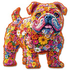 Whimsical Wooden Jigsaw Puzzle- Flower Dog