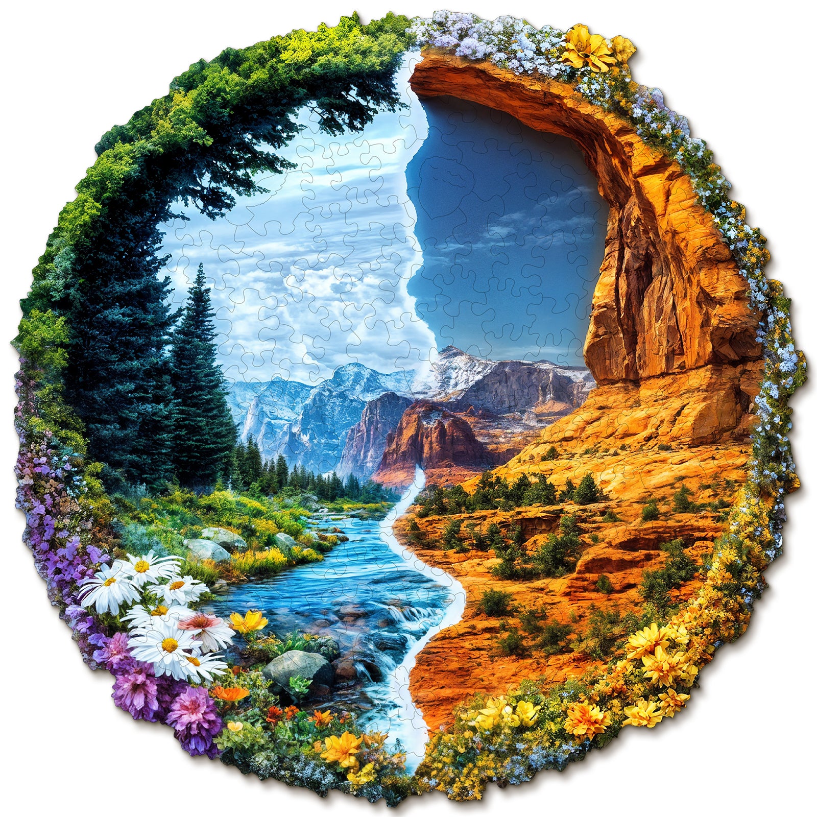 Whimsical Wooden Jigsaw Puzzle- National Forest Park
