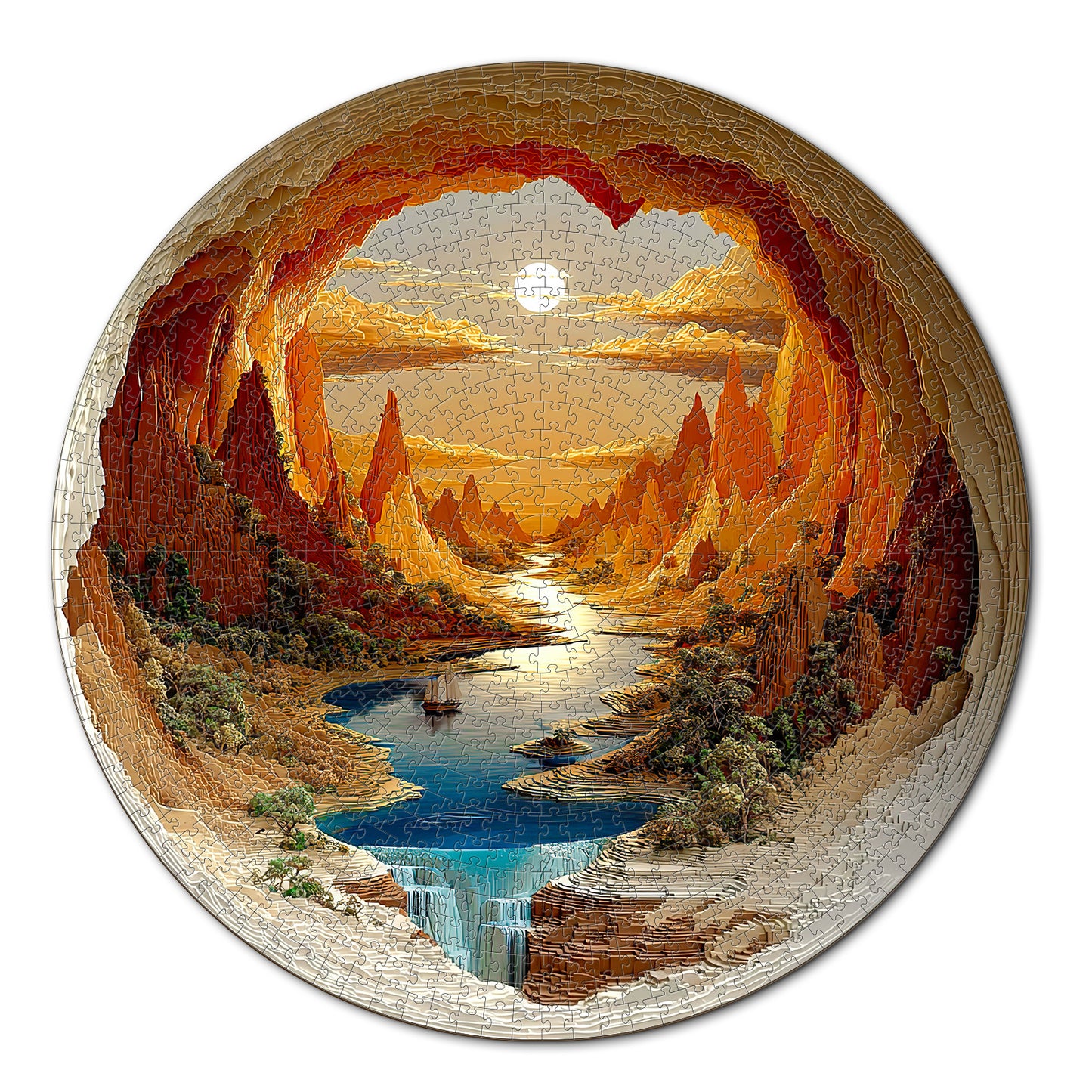 The Sunlit Hollow 1000-Piece Cardboard Jigsaw Puzzle