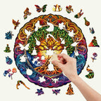 Whimsical Wooden Jigsaw Puzzle- Mandala Tree of Life-1