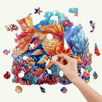 Whimsical Wooden Jigsaw Puzzle- Beautiful Goldfish