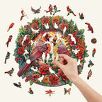 Whimsical Wooden Jigsaw Puzzle- Rose Cardinal