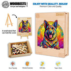 Whimsical Wooden Jigsaw Puzzle-German Shepherd 3