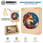 Whimsical Wooden Jigsaw Puzzle-Mysterious Fox