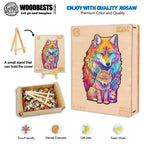 Whimsical Wooden Jigsaw Puzzle-WOLF FAMILY 2