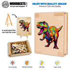Whimsical Wooden Jigsaw Puzzle- Roaring Tyrannosaurus